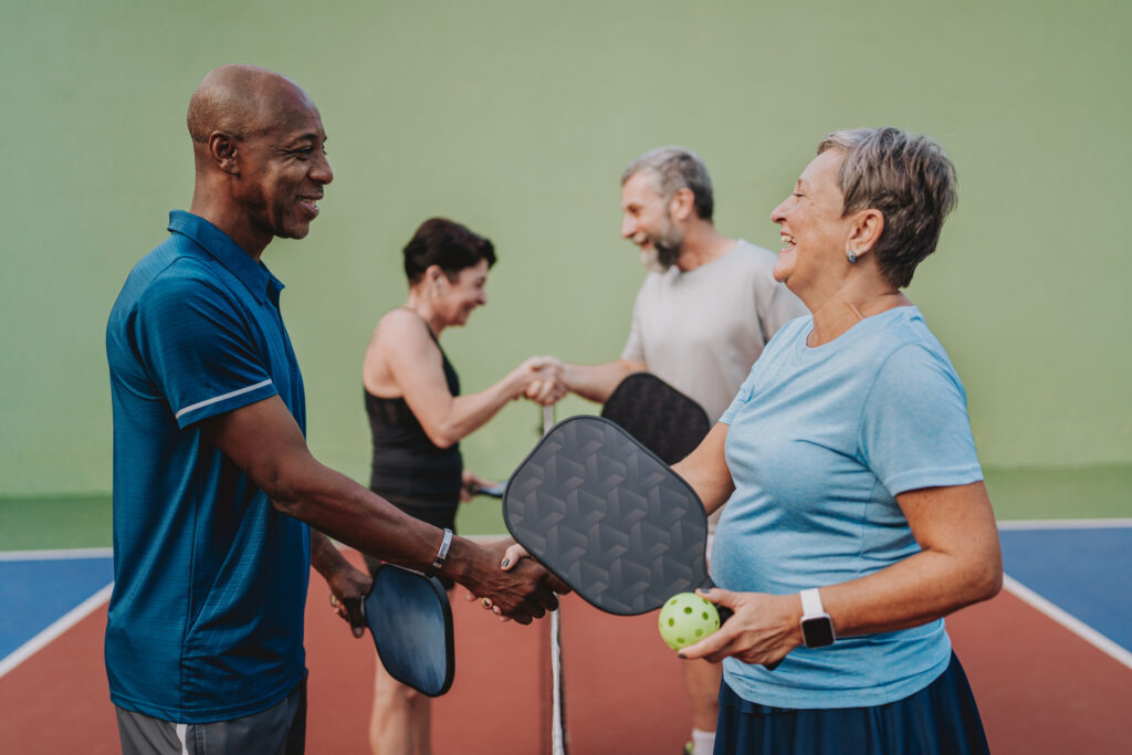 people playing pickleball